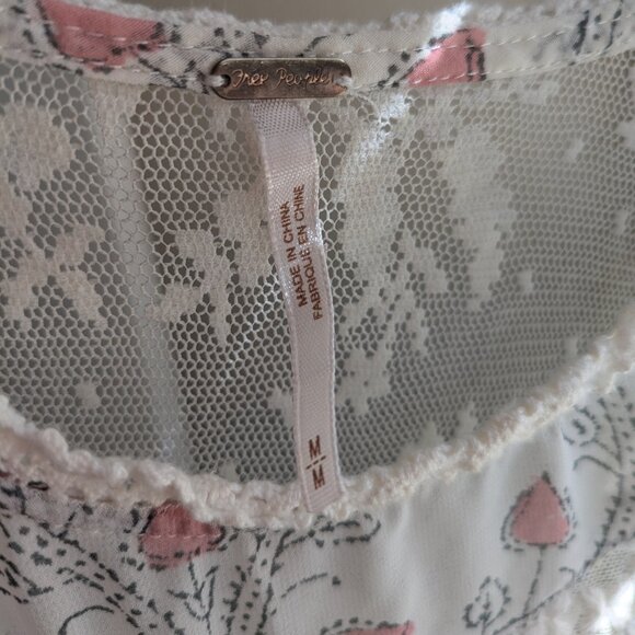 Free People lace tank camisole flowy open sides w/ ties Sz M - Picture 9 of 14